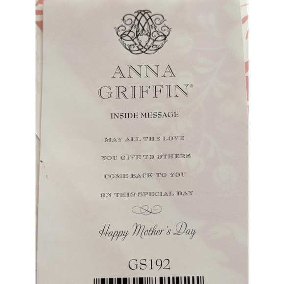 Anna Griffin Happy Mother's Day 3D Blush Pink Flower Rose Tag Greeting Card - Picture 5 of 6